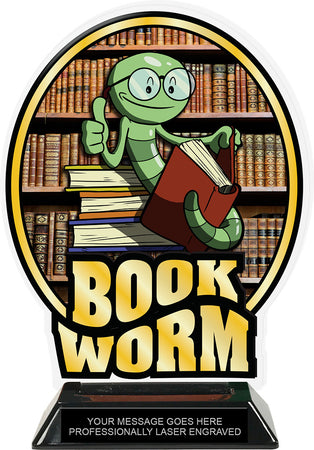 Bookworm Colorix-T Acrylic Trophy- 8.25 inch [TACR8-KN-BKWM-Q]