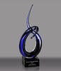 Black & Blue Glass Curl- 9.5 inch [AGC19]
