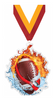 Flag Football Fire & Water Colorix-M Acrylic Medal [MACR5-FW-FLGFB-Q]