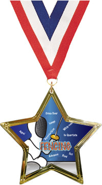 Fencing Star-Shaped Insert Medal [MSTRi-FNC]