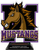 Mustangs Mascot Colorix-T Acrylic Trophy - 8.25 inch Purple [TACR8-MSCT-MSTG-PRP-Q]