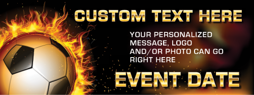 Soccer 4 x 10 Vinyl Banner- Flames [VB-SC-FLM-410]