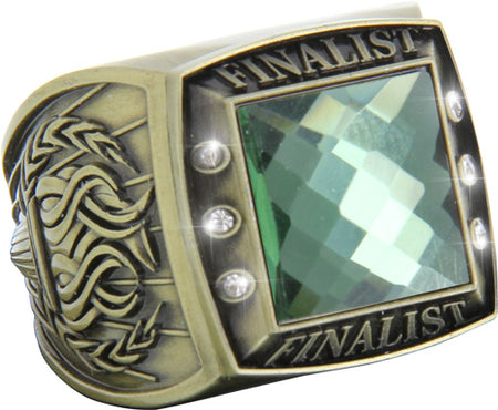 Finalist Championship Ring with Green Center Stone- Gold [RGSJ-G-FIN-GRN]