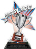2nd Place Shattered Star Colorix Acrylic Trophy- 8.5 inch [TACR85-STR-2ND-Q]