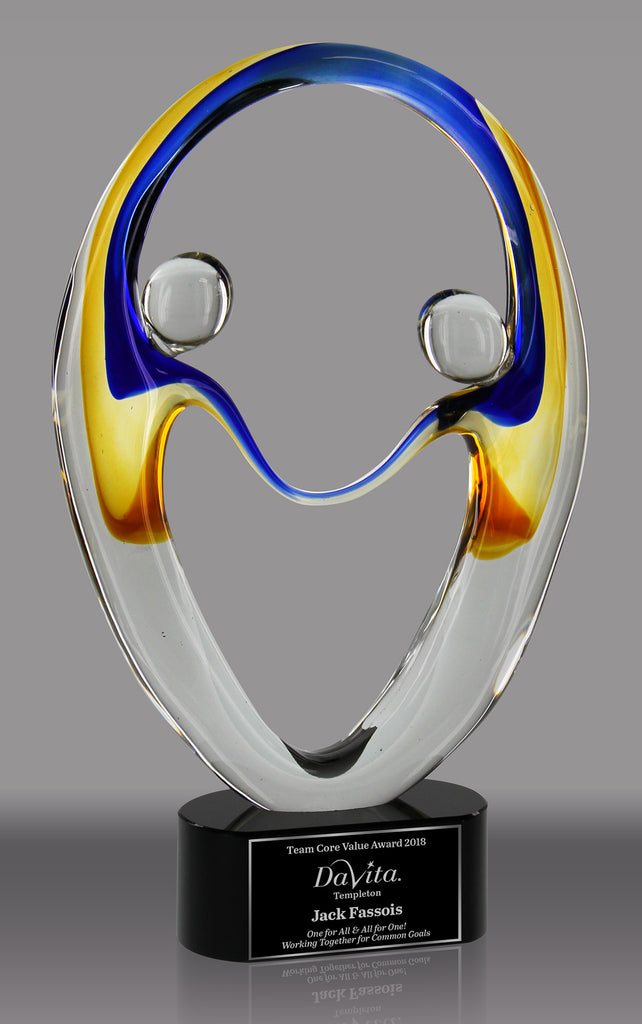 Infinite Teamwork Art Glass Award 13.5" AGJS16