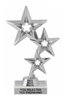 Silver Triple Star figure on Marble Base [TS420-S]