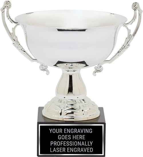 Metal Bowl with handles on Genuine Marble Base [CMM-60B-12]