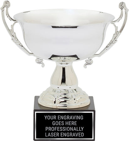 Metal Bowl with handles on Genuine Marble Base [CMM-60B-12]