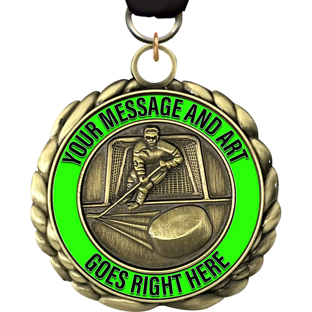 2.5" Custom Hockey Wraparoundz Insert Medal [MXWZ2-HK]
