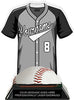 Baseball Jersey Colorix-T Acrylic Trophy- Grey [TACR7-JSY-BS-GRY-Q]