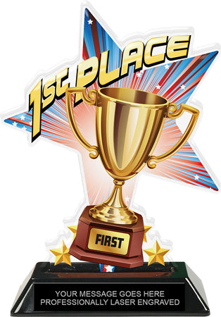 1st Place Shattered Star Colorix Acrylic Trophy- 7 inch [TACR7-STR-1ST-Q]