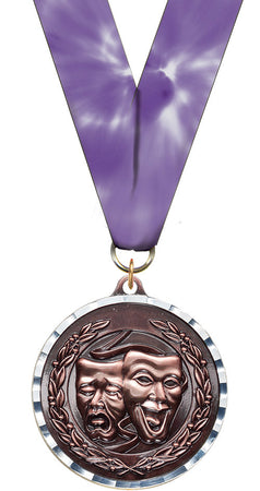 Drama Diecast Medal with Diamond Cut Border- Bronze [MM2DC-DR-B]