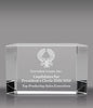 Optical Crystal Beveled Desk Block Award - 3x5 inch [CRB760]