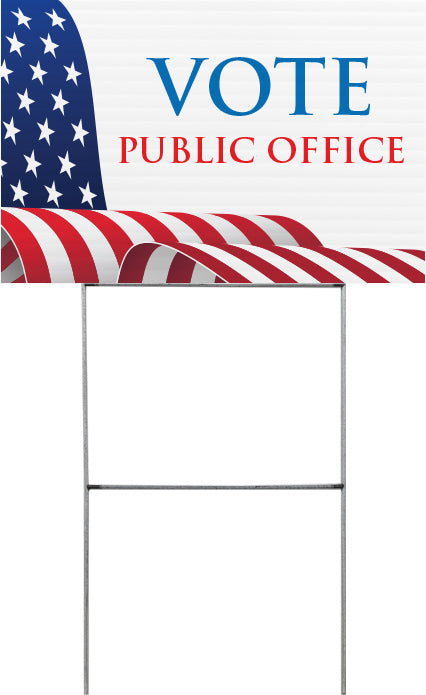Patriotic Political Wavy Flag Yard Sign - 18 x 12 inch [YS1812-POL-WVY]