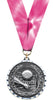 Volleyball Diecast Medal with Diamond Cut Border- Silver [MM2DC-VB-S]