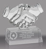 Optical Crystal Handshake Award - 4 inch [CFHSHK-4-X]