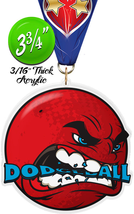 Dodgeball Krunch Colorix-M Acrylic Medal [MACR375-KRCH-DGBL-Q]