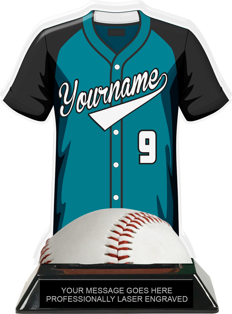 Baseball Jersey Colorix-T Acrylic Trophy- Teal [TACR7-JSY-BS-TEAL-Q]