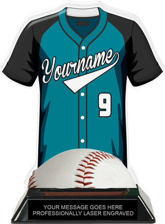 Baseball Jersey Colorix-T Acrylic Trophy- Teal [TACR7-JSY-BS-TEAL-Q]