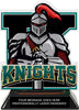 Knights Mascot Colorix-T Acrylic Trophy - 6.25 inch Teal [TACR6-MSCT-KNGT-TEAL-Q]
