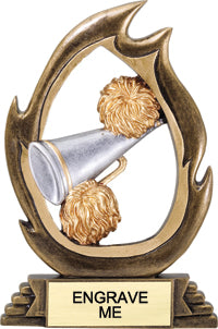 Cheer Flame Color Resin Trophy [RMFC7-CH]