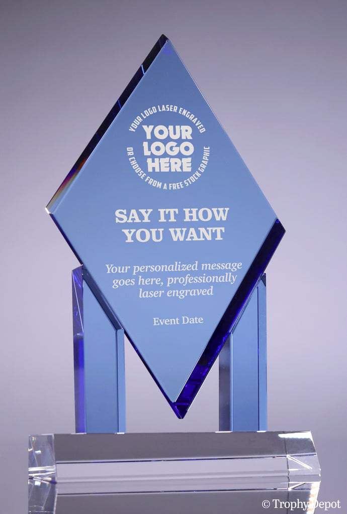 Crystal Blue Diamond Award - 9 inch [CM243-9]