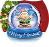Christmas Elf in a snow globe Shield Insert [SH-4215]