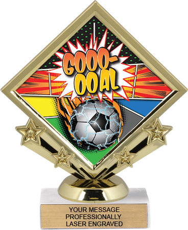 Diamond Shaped Color Insert Trophy - Gold [Ti-P95-G]