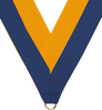 7/8 x 30 in. Blue & Gold Neck Ribbon [NKRB-3009]