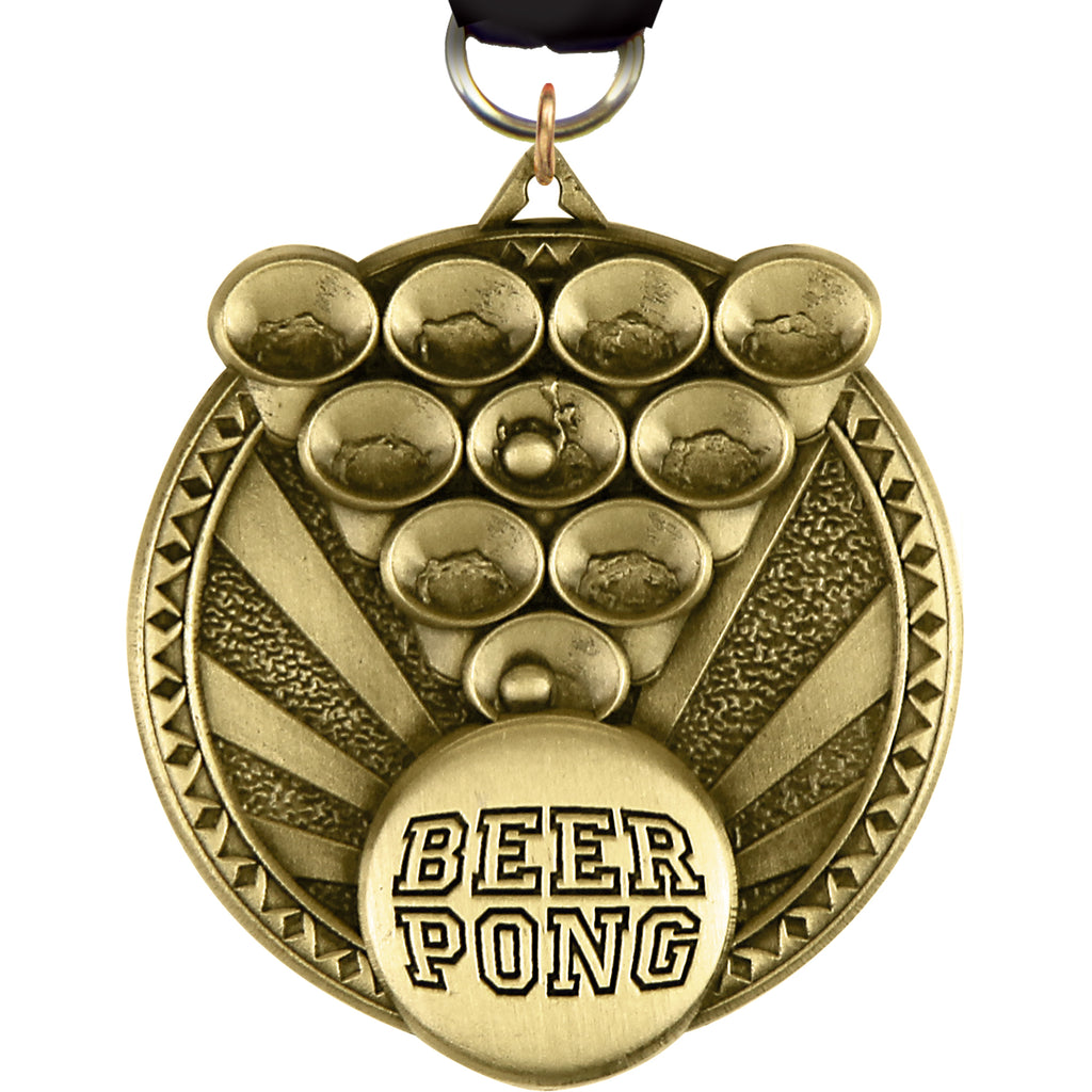 2" Beer Pong Ultra-Impact 3-D Medal [MDTD2-BRPNG]