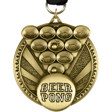 2" Beer Pong Ultra-Impact 3-D Medal [MDTD2-BRPNG]
