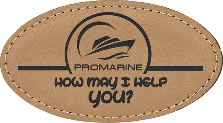 Leatherette Oval Badge - Light Brown [BJ100-1]