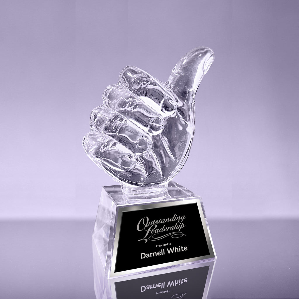 Optical Crystal Thumbs Up Award [CRYTUP-6]