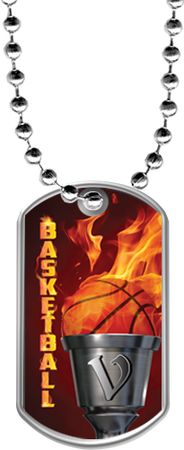 Basketball Flaming Torch Dog Tags [DTFLM-BK-101]