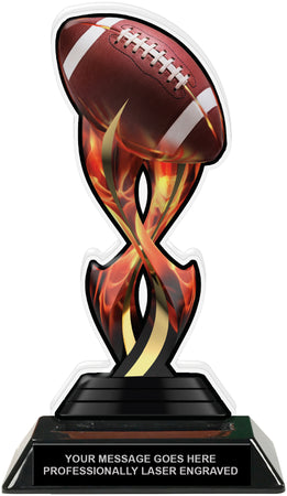 Football Tribal Flames Acrylic Trophy- 8.5 inch [TACR85-TF-FB-Q]