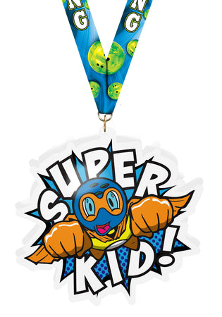 Bowling Super Kid In Flight Acrylic Medal- 5 Inch [MACR5-SHKD-BWLM-Q]