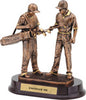 Golfer & Caddie Bronze Resin Trophy [RGC111B]