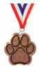 Bronze Glitter Paw Colorix-M Acrylic Medal - 3 inch [MACR3-GLTPAW-B-Q]
