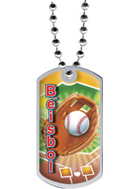 Beisbol Epoxy Dome Dog Tag [DTEP-BS-ESPANOL]