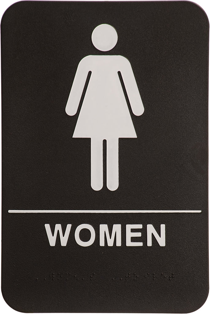 ADA 6 x 9 Black/White Womens Accessible Restroom Sign [AJDA-106]