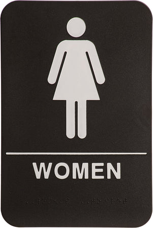 ADA 6 x 9 Black/White Womens Accessible Restroom Sign [AJDA-106]