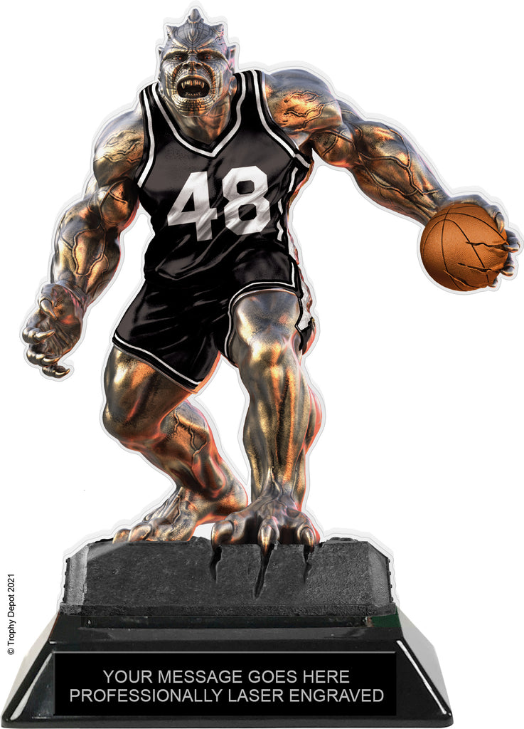 Beast Basketball Choose Your Number Acrylic Trophy - 7 inch Black [TACR7-BST-BK-BLK-Q]
