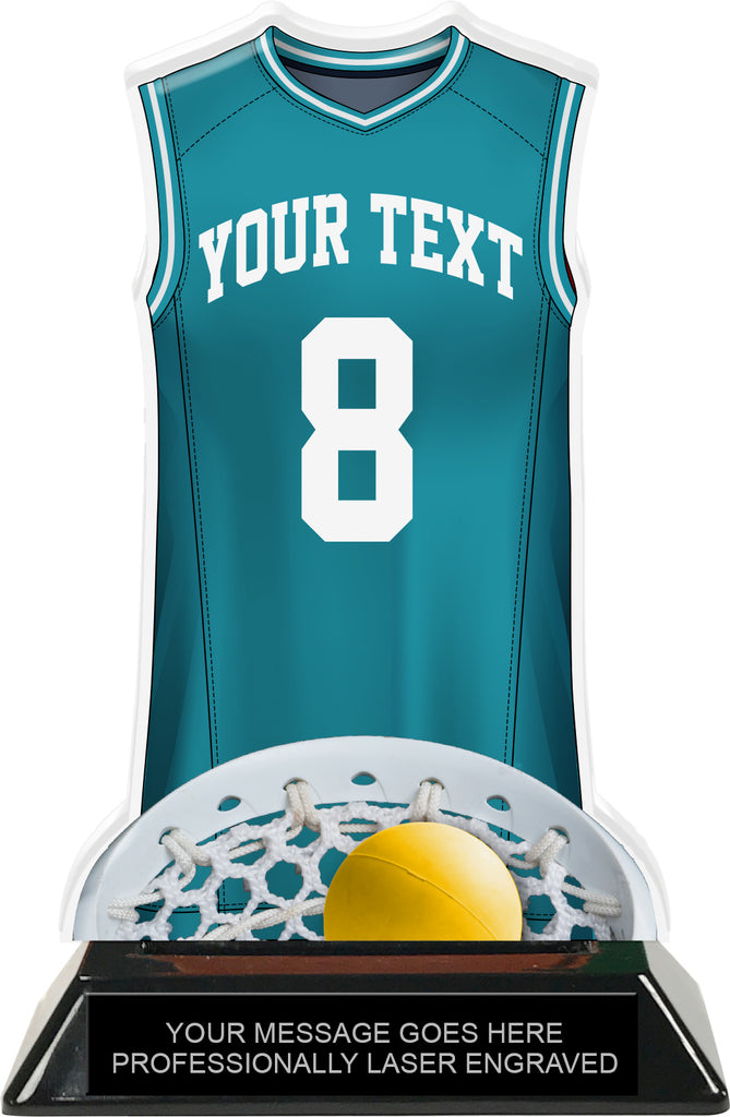 Lacrosse Female Jersey Colorix-T Acrylic Trophy- Teal [TACR7-JSY-LC-TEAL-F-Q]