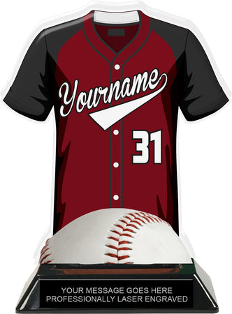 Baseball Jersey Colorix-T Acrylic Trophy- Maroon [TACR7-JSY-BS-MRN-Q]