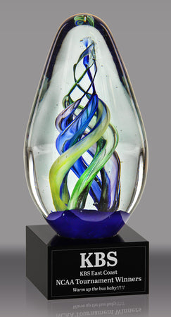 Egg-Shaped Colored Art Glass Award 7" GT610-7