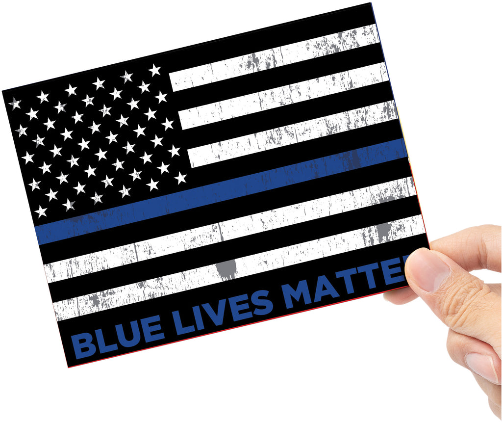 BLUE LIVES MATTER Vinyl Sticker - 6 x 4.5 inch [STK-BLM-FLAG]