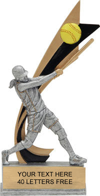 Softball Painted Banner - 8" Resin Trophy [RPBT-SB]