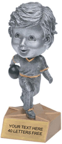 Bowling Bobblehead Jr. Resin Trophy - Male [BHJR-BWM]