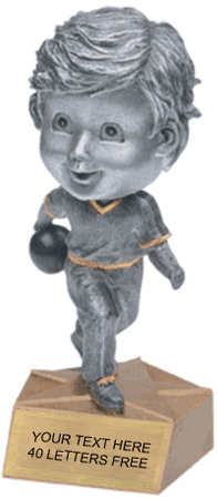 Bowling Bobblehead Jr. Resin Trophy - Male [BHJR-BWM]