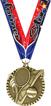 2" Tennis Gold Victory Medal [MVY2-TN]